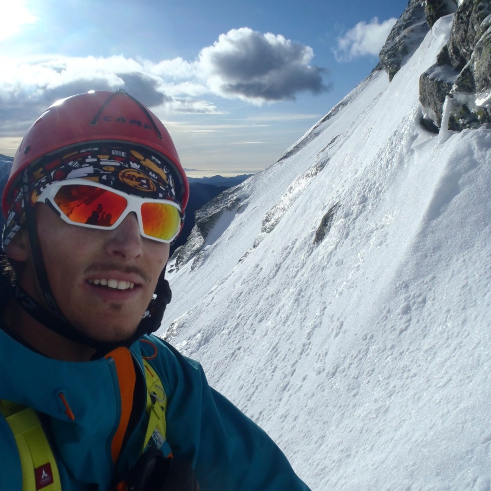 Gerard en la cara norte del Gra de Fajol Gran
