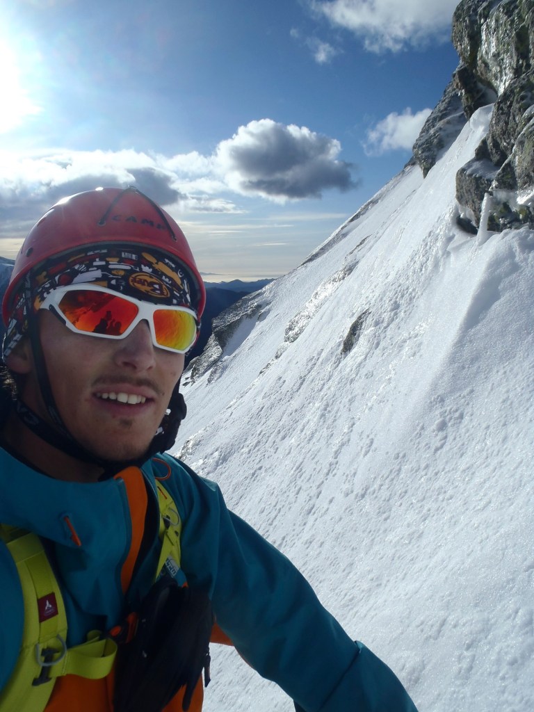 Gerard en la cara norte del Gra de Fajol Gran