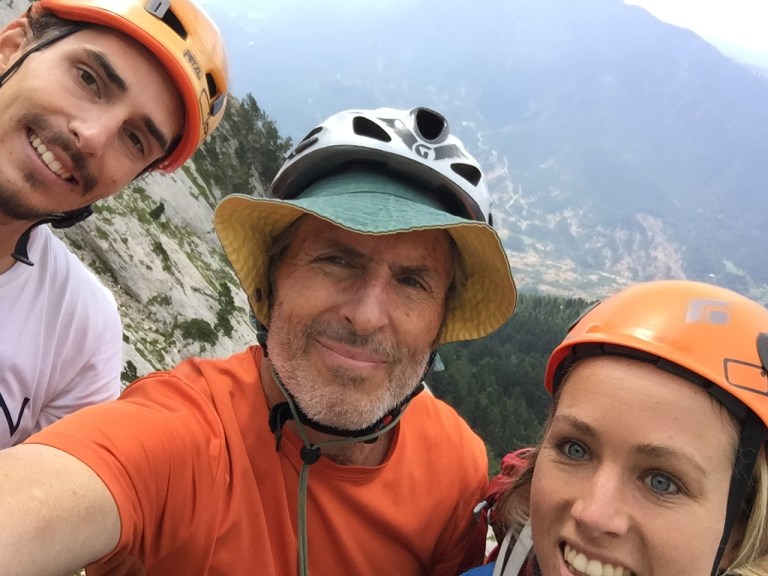 Con mi hijo Gerard y Vero en la reunión